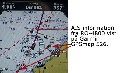 Sammenkobling af Garmin GPSmap 526 til RO-4800 med nmea 0183 tovejskommunikation